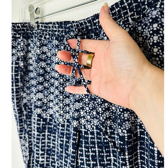 Tavik Womens Navy Ivory Polka Dot Cinch Tie Waist Banded Jogger Pant S - Picture 6 of 15